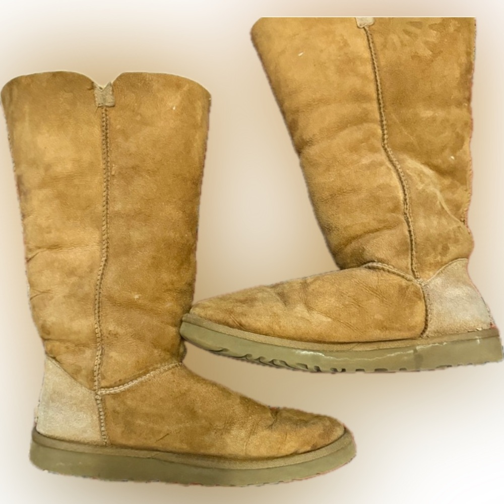 UGG Tan Winter Bailey Tall Boots with Button Accents
